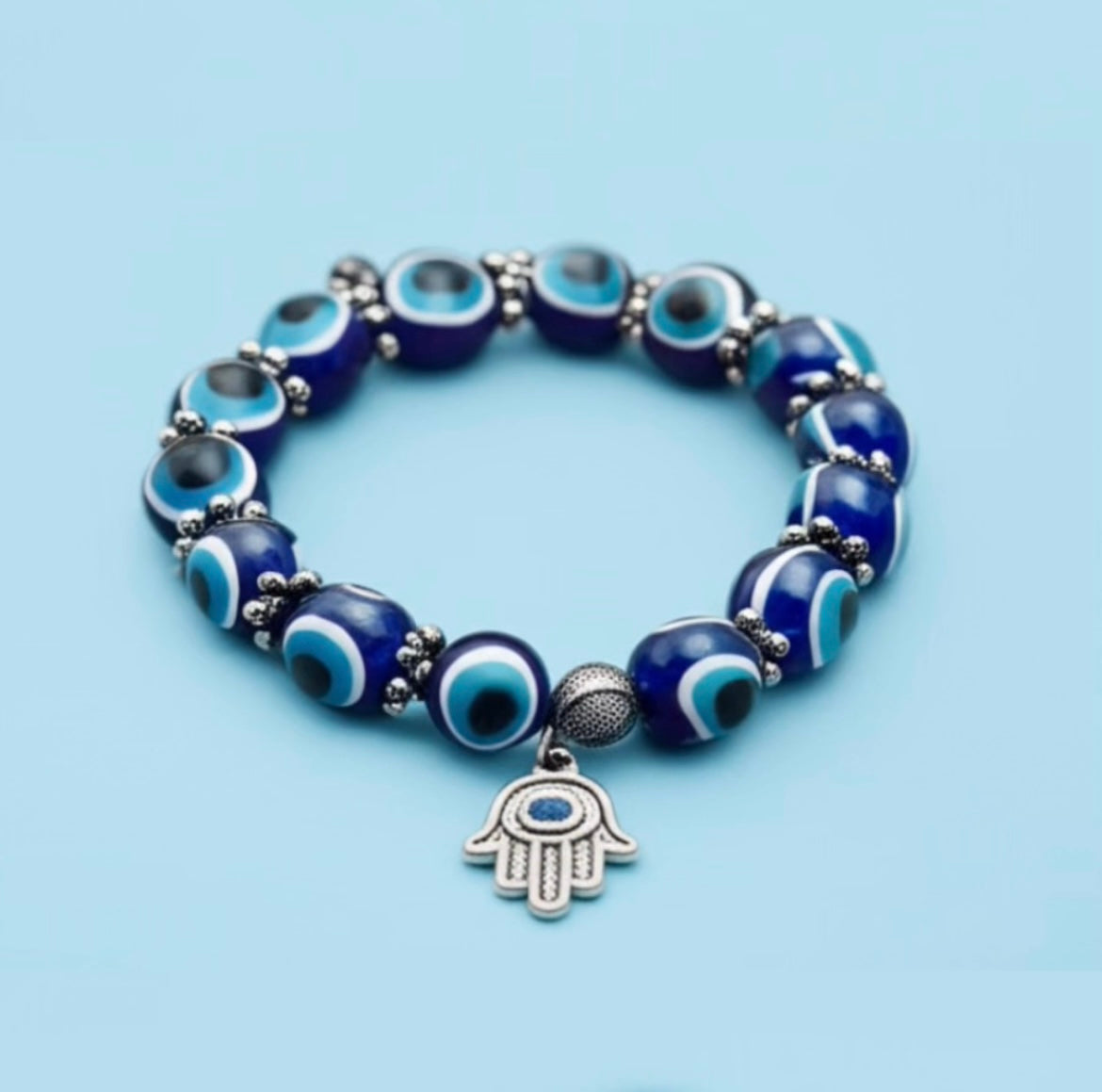 Evil Eye & Hamsa Hand Protection Bracelet