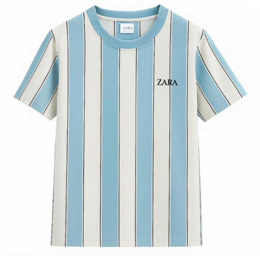 Zara Vertical Stripe Crew-Neck T-Shirt